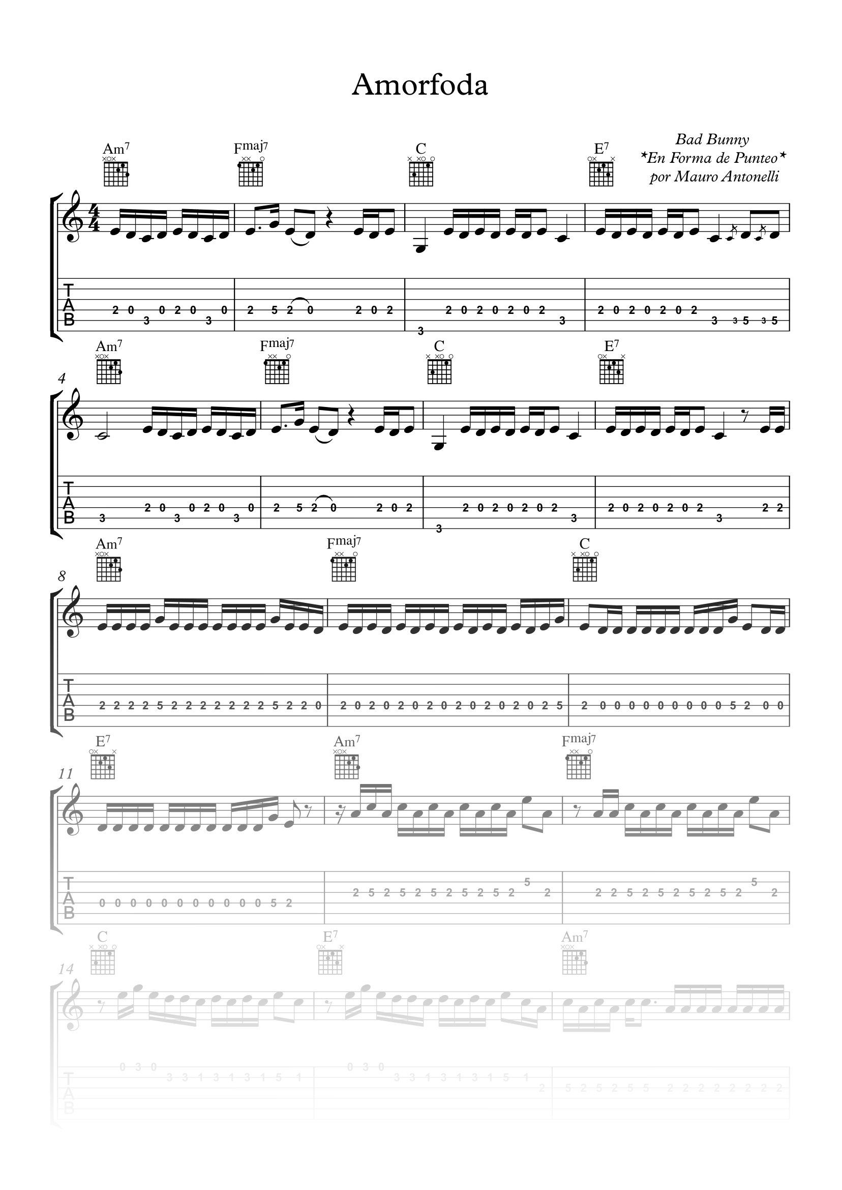 Amorfoda - Partitura + Tab + Acordes + Pistas product image (1)