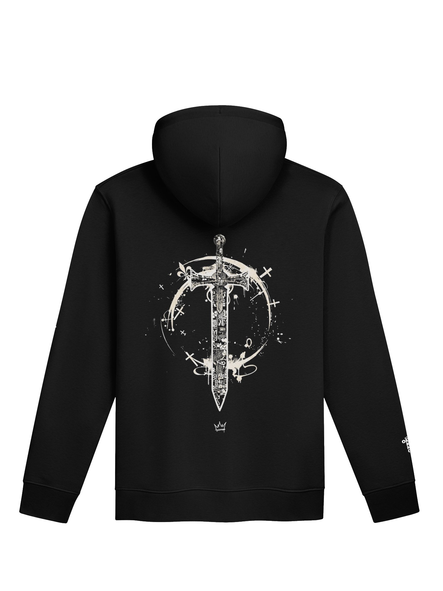 ONE KING Urban Crusader 100% Organic Cotton Premium Street Hoodie with embroidered sleeve logo product image (1)