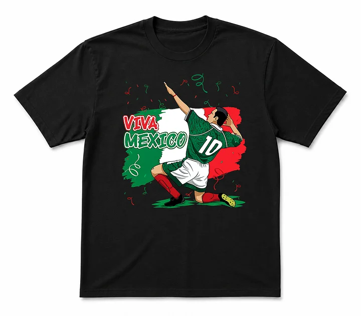 Viva Mexico Soccer T-Shirt | Mexican Football Shirt Number 10 Jersey Graphic product image (2)