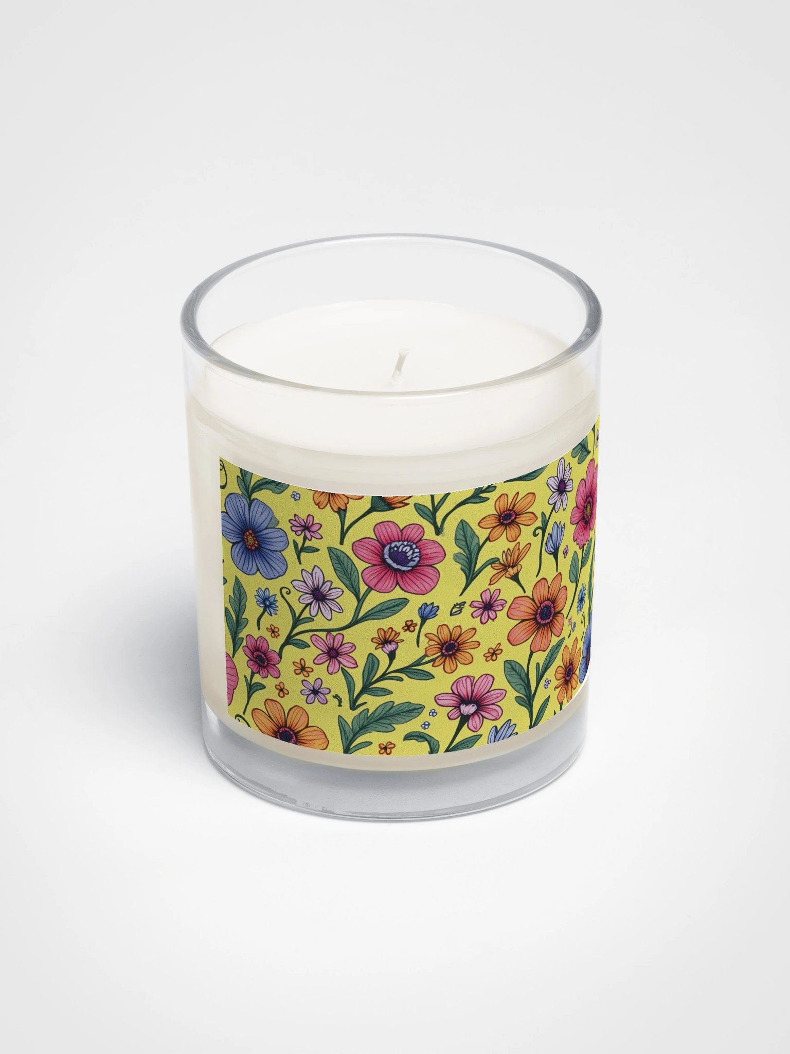 Floral Soy Candle With Colorful Botanical Design product image (2)