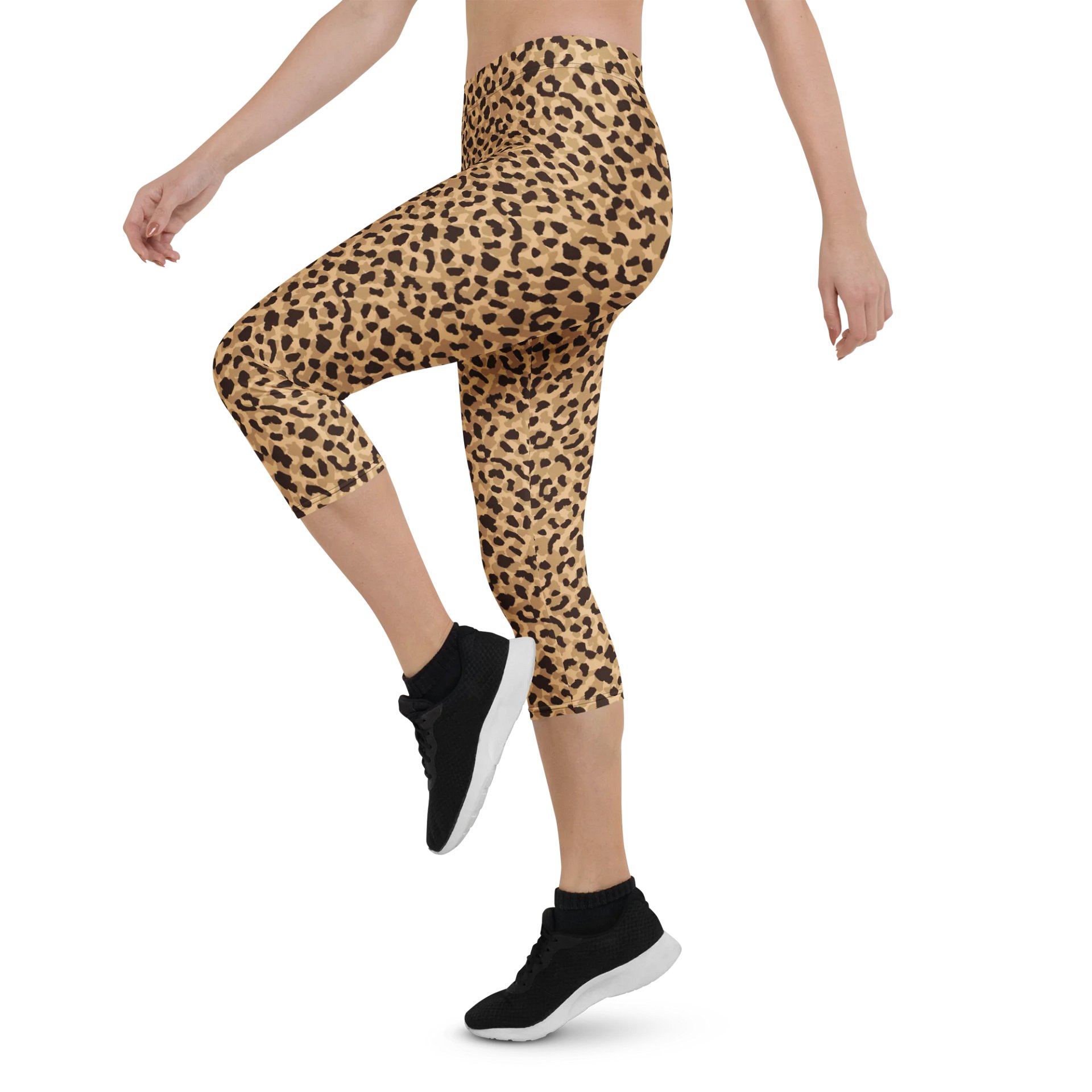 Bold Leopard Print Capri Leggings Comfortable Sportswear product image (3)