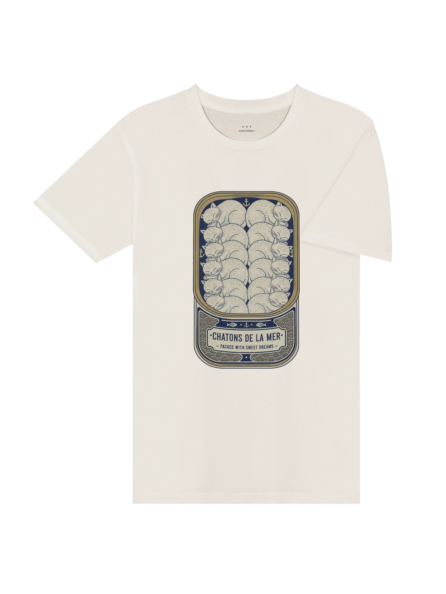 Chatons De La Mer (Sardine Tin) // Line art T-shirt product image (4)