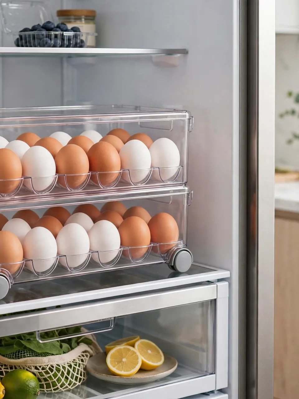 Rolling Egg Storage Box — Double Layer Fridge Organizer (36 Eggs) product image (3)