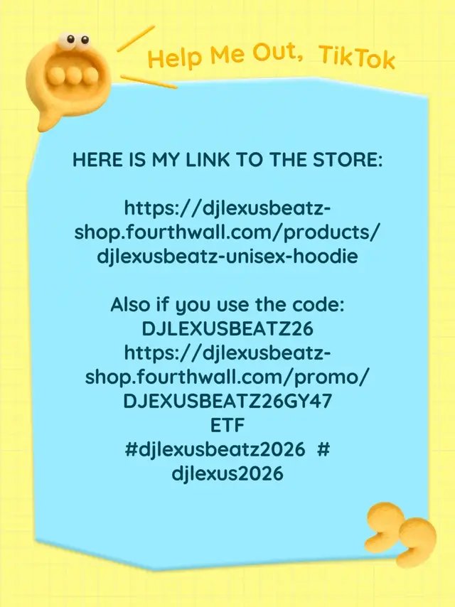 HERE IS MY LINK TO THE STORE: https://djlexusbeatz-shop.fourthwall.com/products/djlexusbeatz-unisex-hoodie Also if you use the code: DJLEXUSBEATZ26 https://djlexusbeatz-shop.fourthwall.com/promo/DJEXUSBEATZ26GY47 ETF #djlexusbeatz2026  #djlexus2026