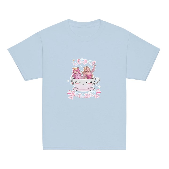 "A Cup of Serenity" Logo Kids Pastel T-Shirt product image (2)