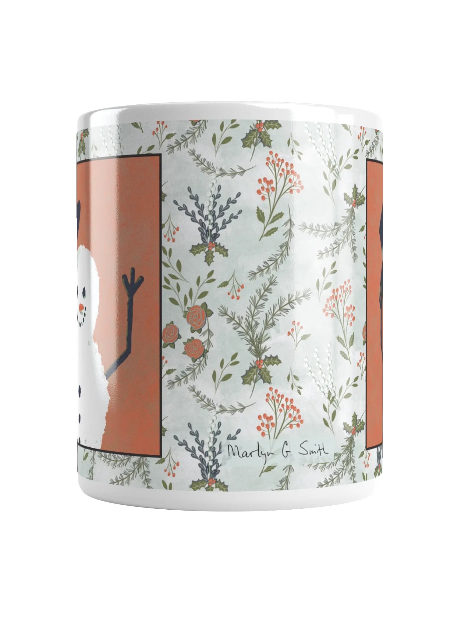 “Snowman Hello” Coffee-Tea-Cocoa Ceramic Mug - White product image (6)
