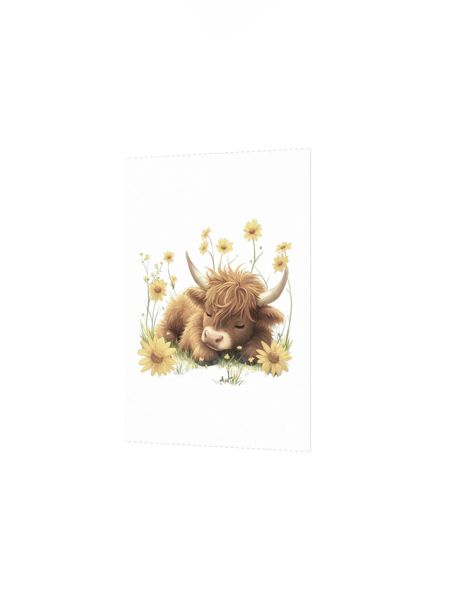 Highland Cow Yellow Wildflower Nursery Print product image (3)