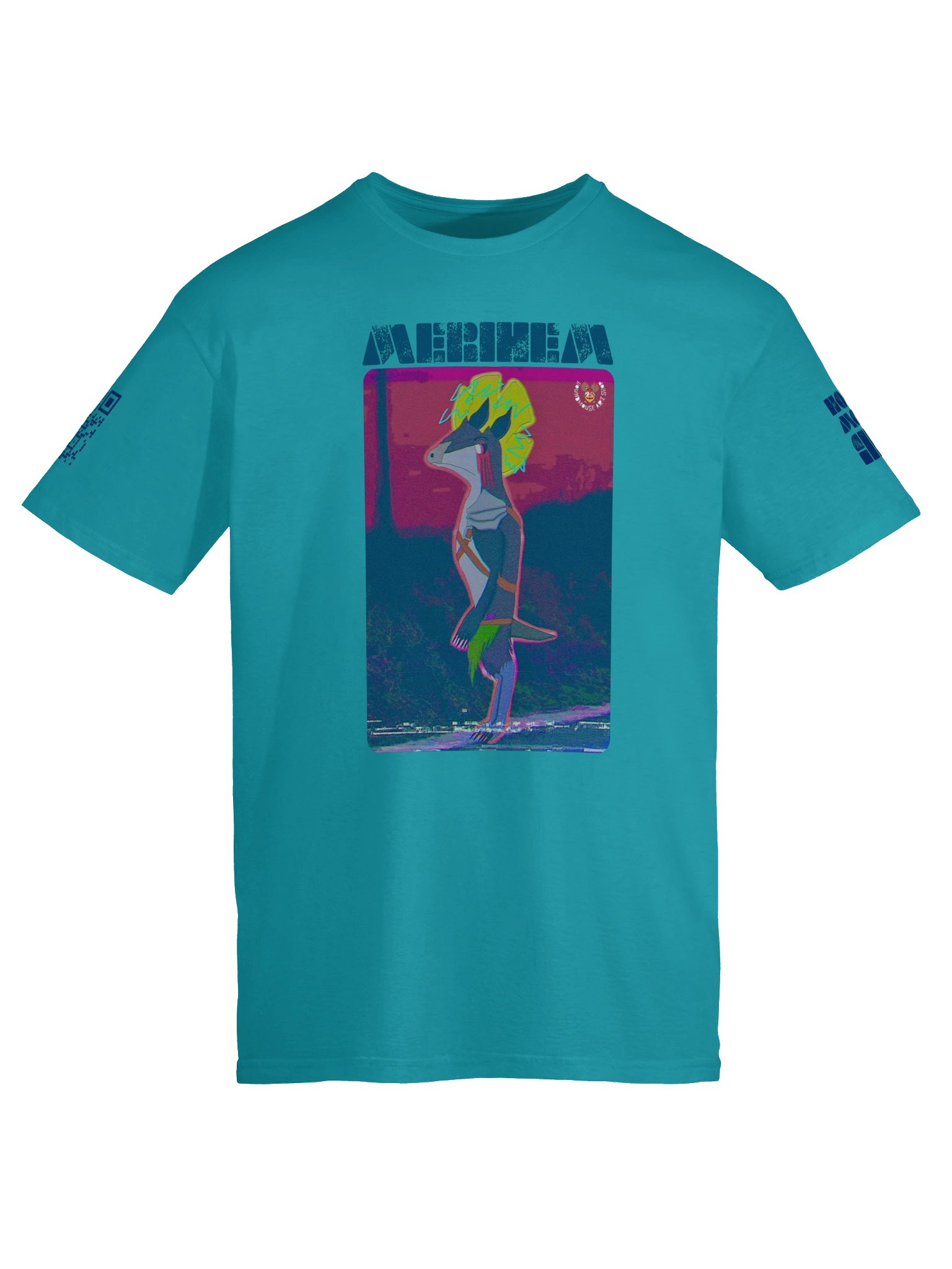 MERIHEM CHARACTER Neon Glitch Anthro Poster Tee product image (5)