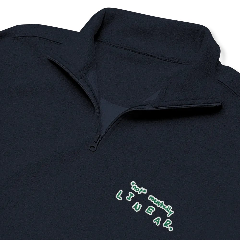 *not* mentally linear. (kelly bubble design) embroidered quarter zip product image (11)