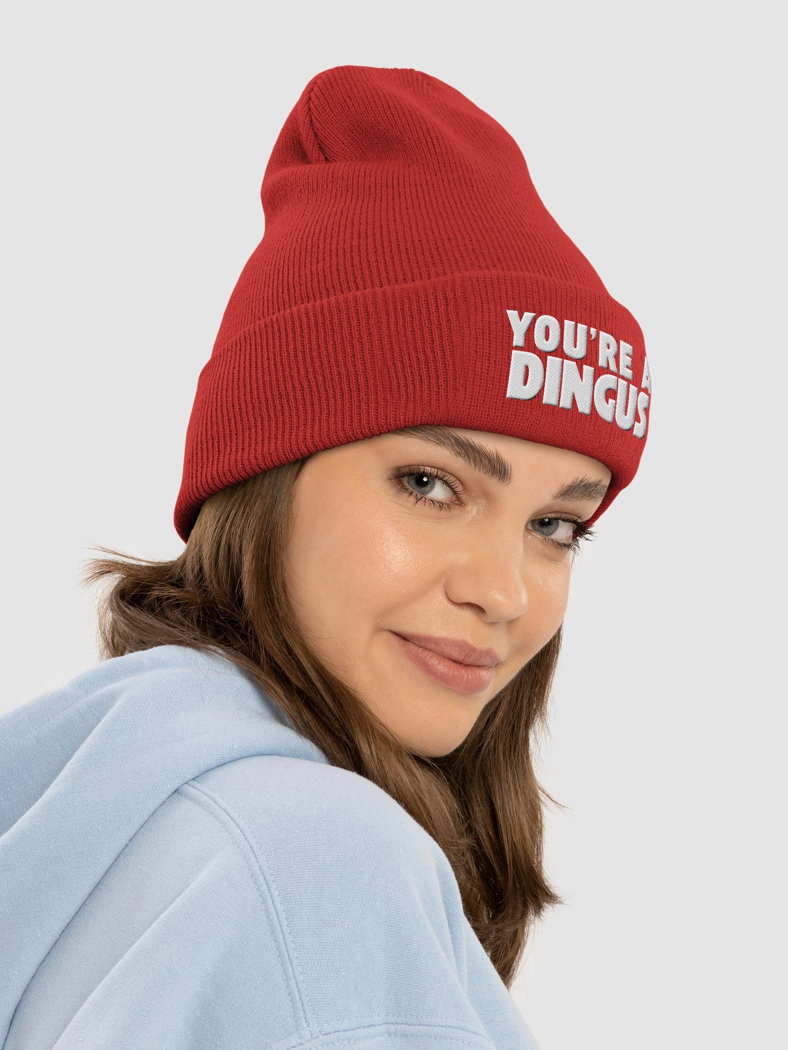 You're A Dingus | White | Cuffed Beanie product image (4)