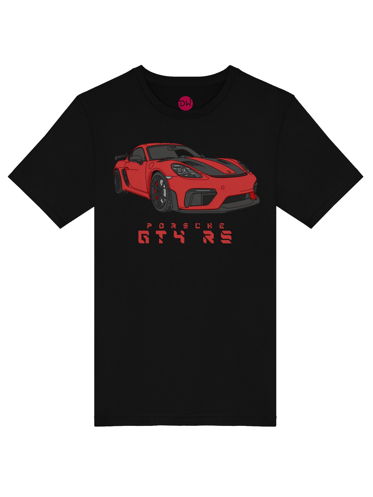 Red Porsche GT4 RS Shirt (Retro, Sketch, Silhouette) product image (38)