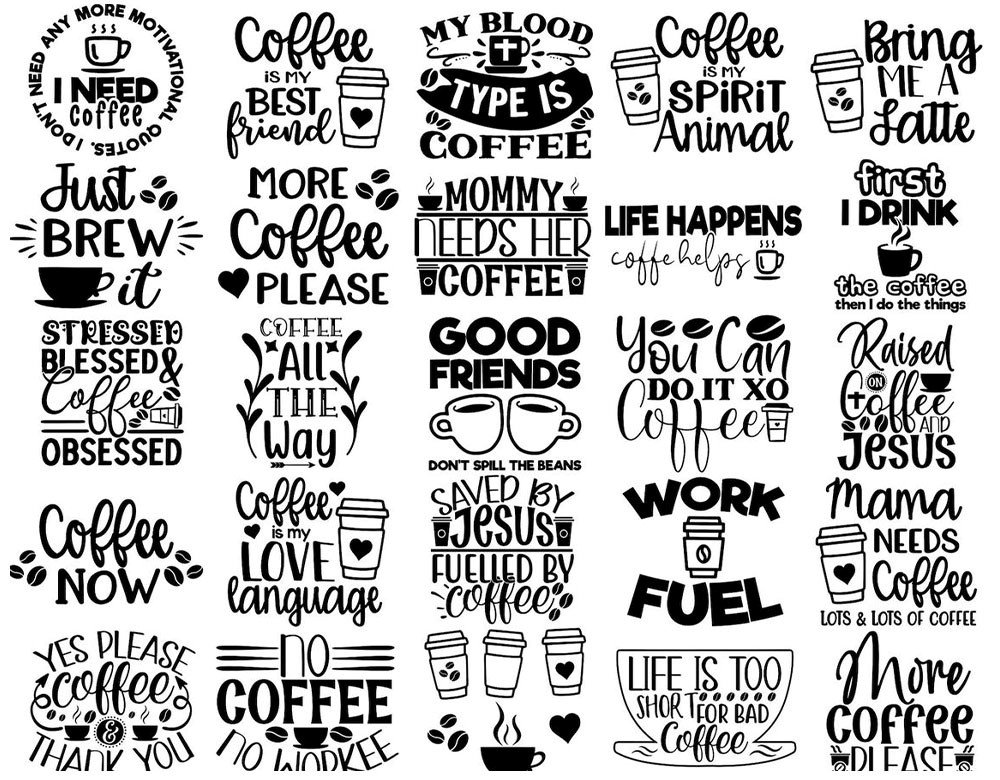 120 Coffee SVG Bundle for Cricut | Funny Coffee Quotes SVG PNG DXF EPS | Coffee Lover SVG Files Instant Download product image (3)