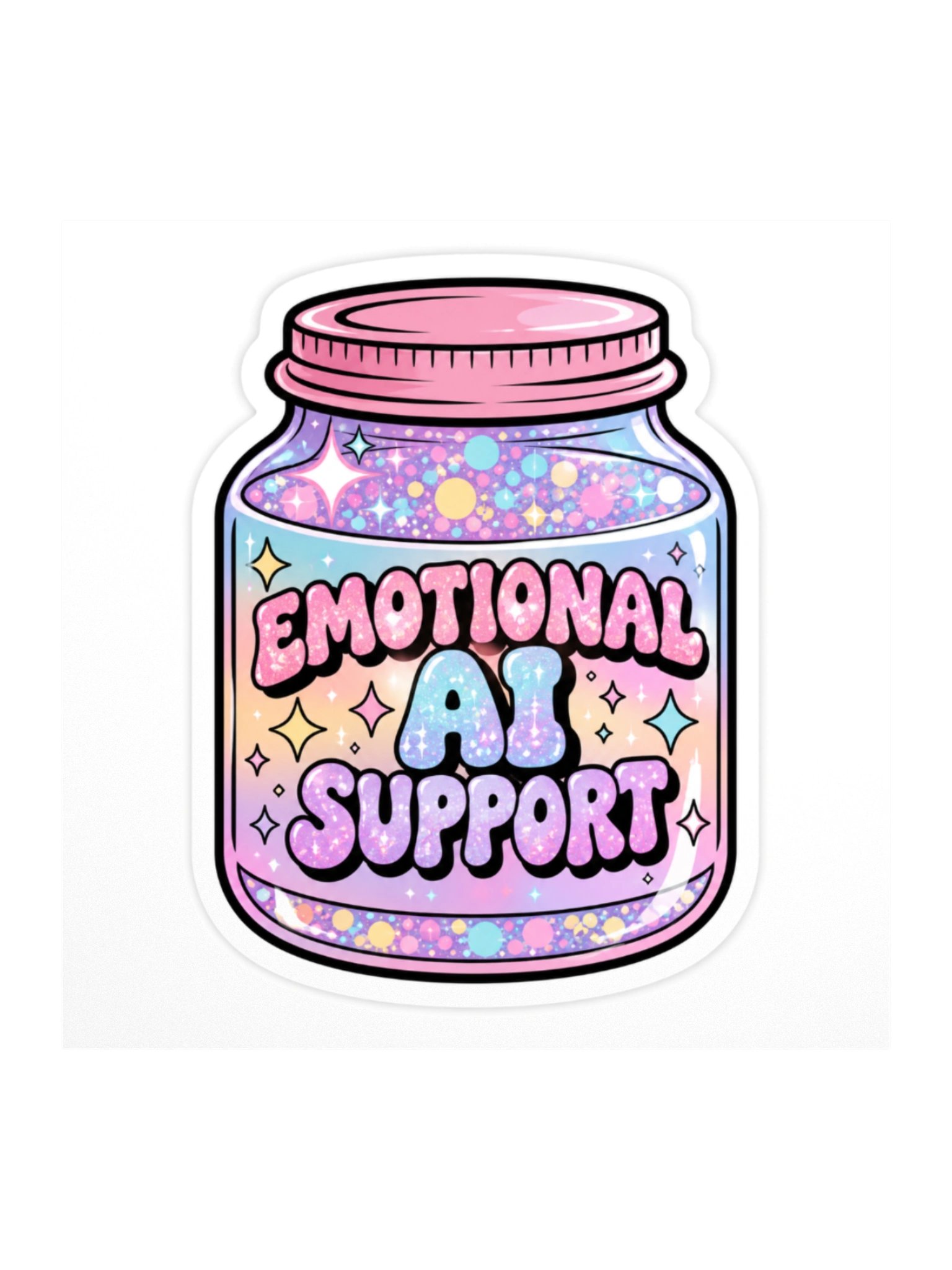 Emotional AI Support Glitter Jar Sticker product image (1)