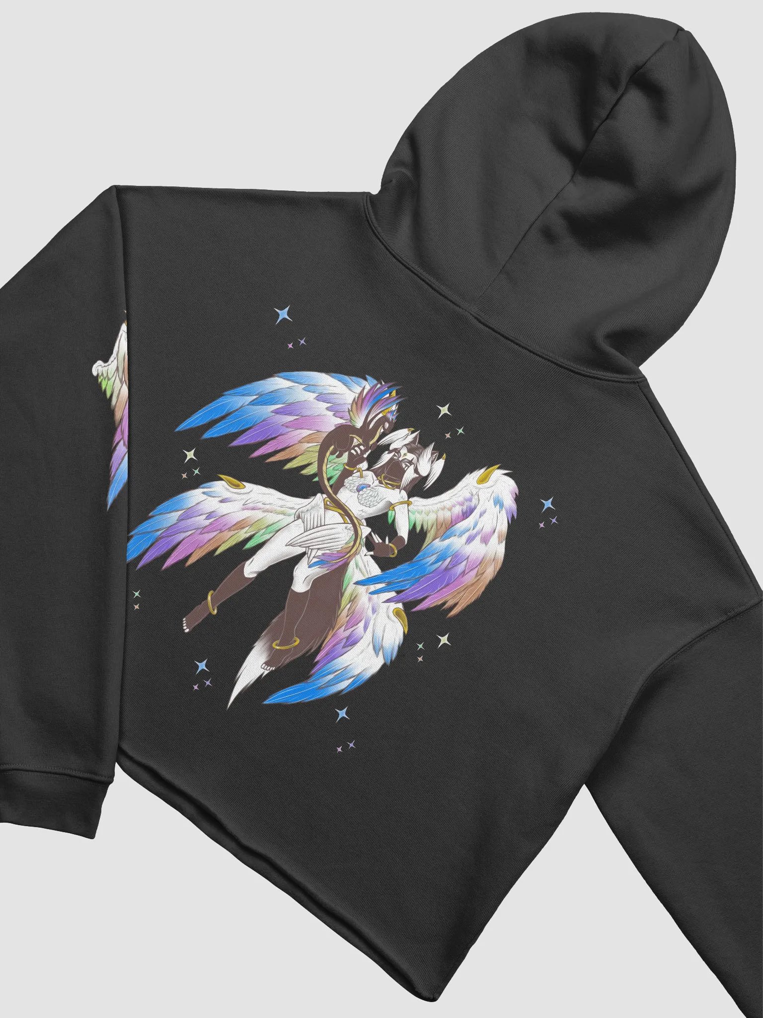 Rainbow Pride Angel Cropped Hoodie product image (3)