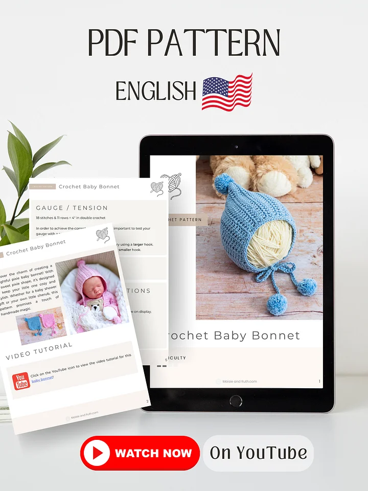 Pixie Baby Bonnet Crochet Pattern product image (2)