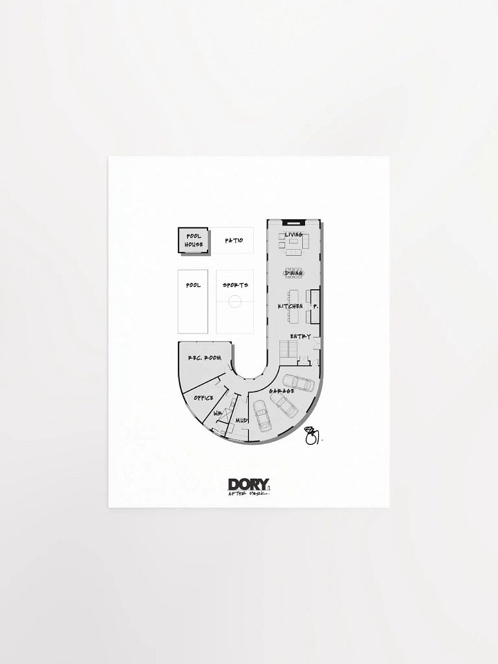 Alphabet Floor Plan Poster - J product image (1)