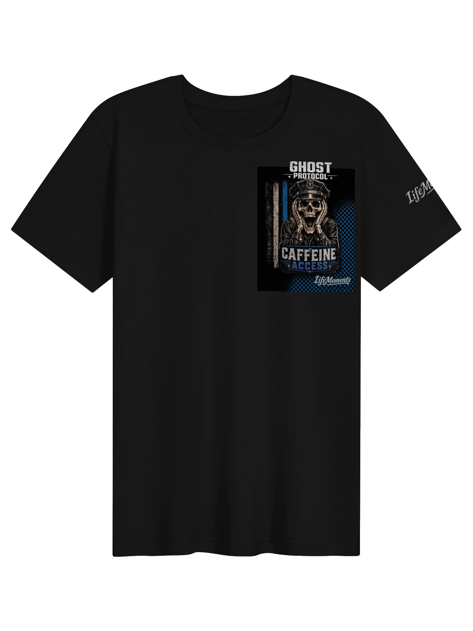 Funny Police Night Shift Shirt - Skull Caffeine - 100% Cotton product image (4)