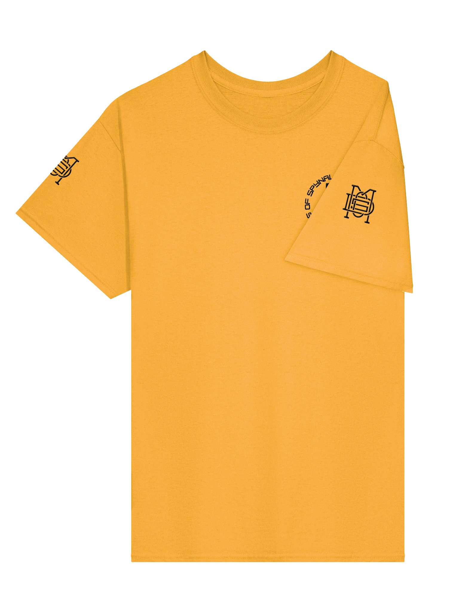 5 YRS SPYNAL x CUSSDEM Embroidered Unisex Heavyweight Tee Gold/White product image (3)