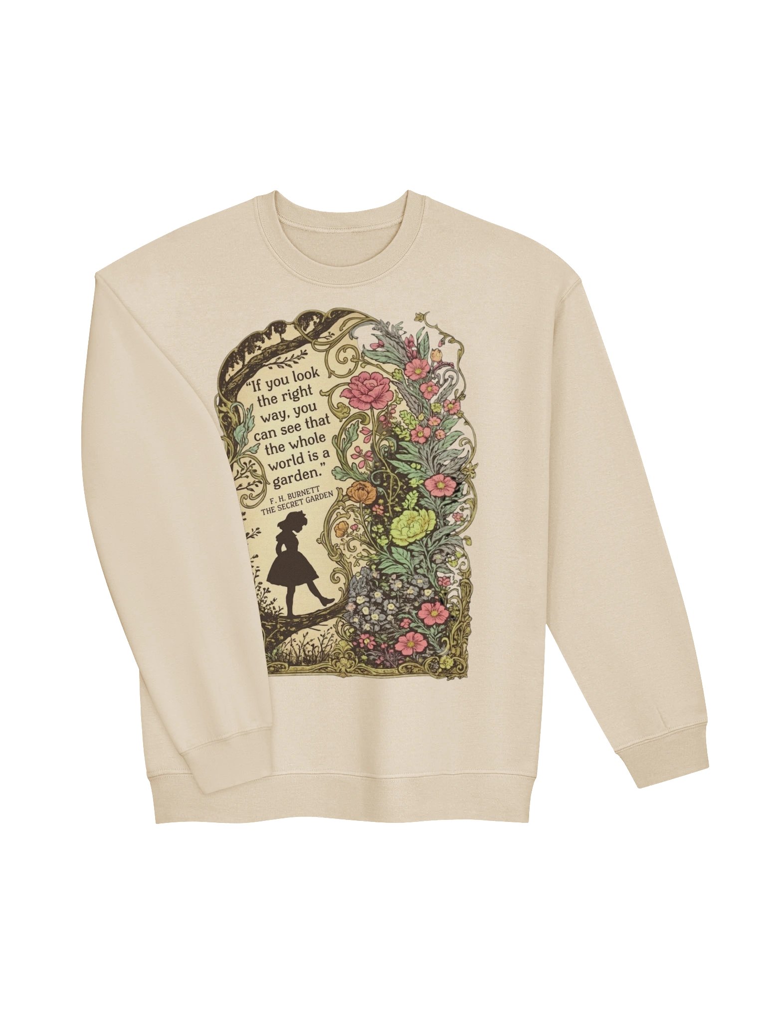 The Secret Garden Quote Crewneck, Floral Literary Sweatshirt product image (4)
