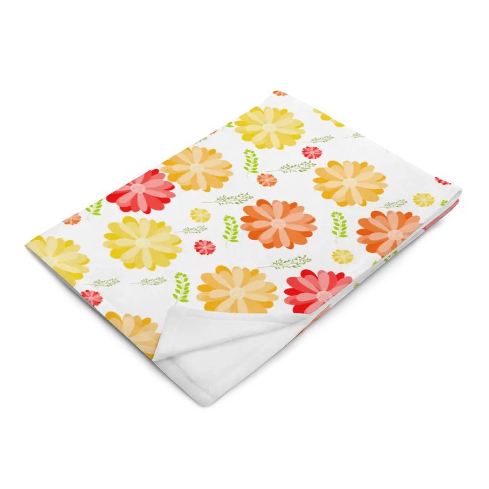 Orange Floral Blanket product image (3)