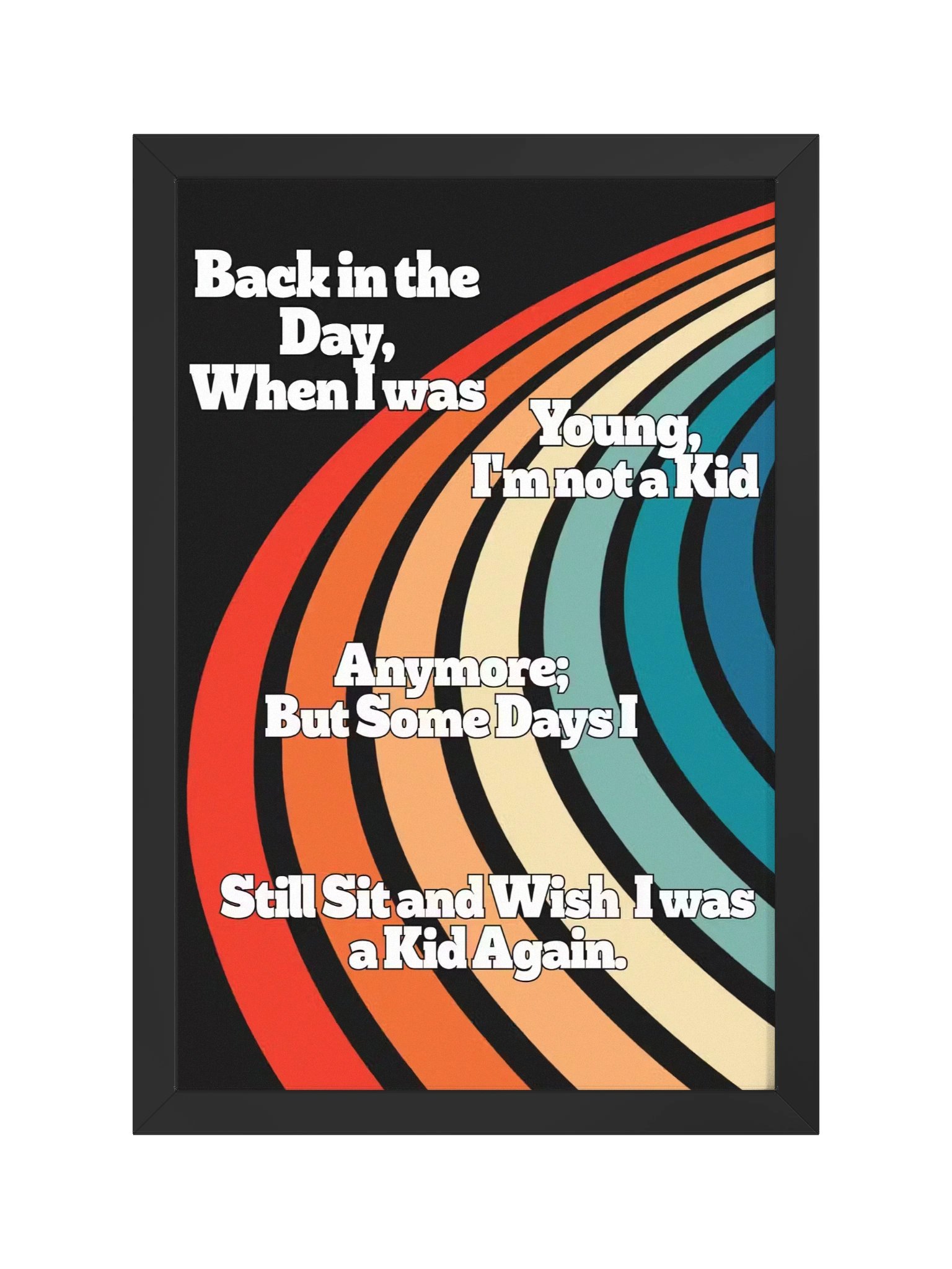 "Back in the Day" Vibrant Matte Poster in Ayous Wood Frame product image (3)