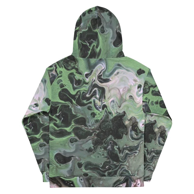 Metallic Green Fluid Acrylic All-Over Print Hoodie product image (10)