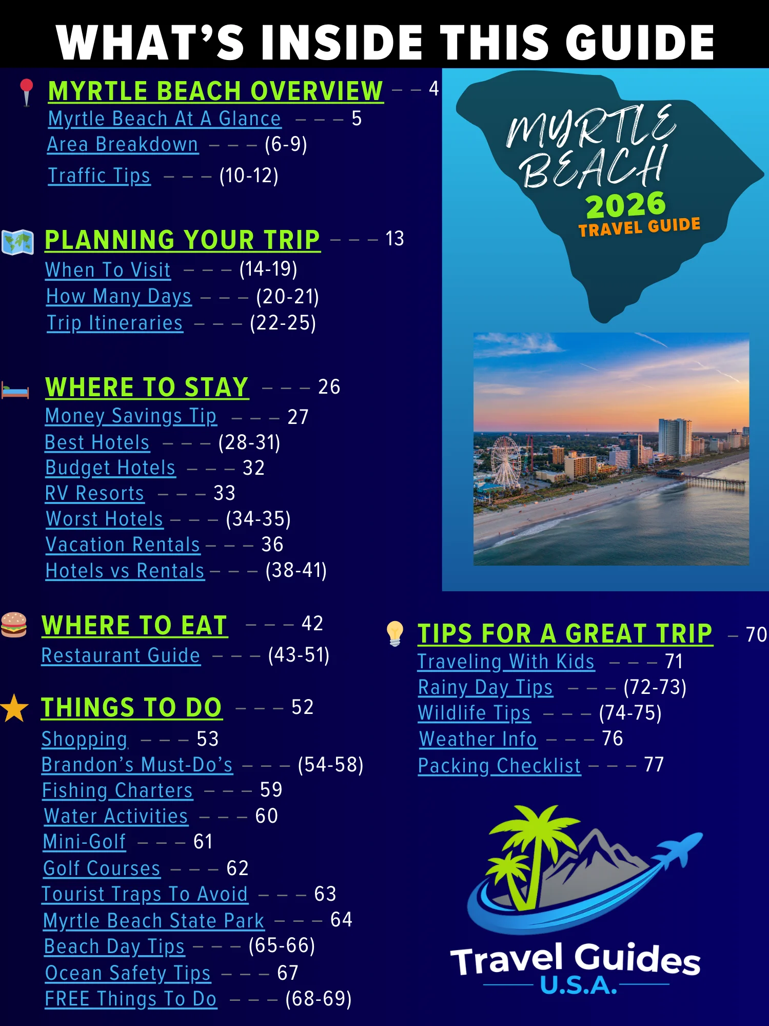 Myrtle Beach 2026 Travel Guide Bundle, Full 78-Page Guide + 5 Quick Guides product image (3)