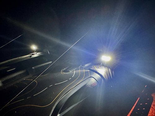 Installed the @oraclelights Vega 2 light pods on the cowls of the @onxoffroad Gladiator. First pic is low beam and fogs, then...