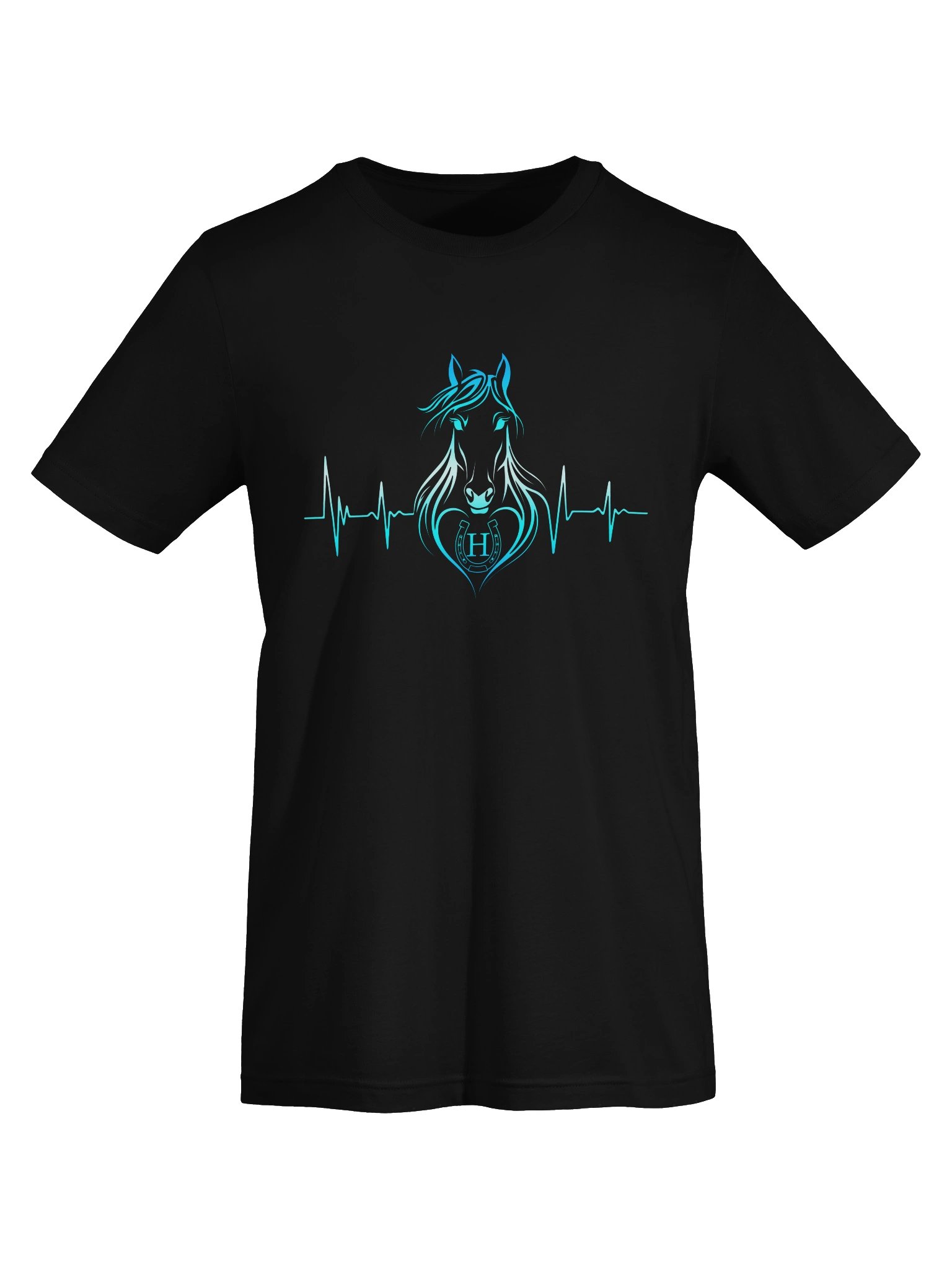 Personalized Horse Heartbeat T-Shirt with Letter H | Unisex Equestrian Gift product image (9)