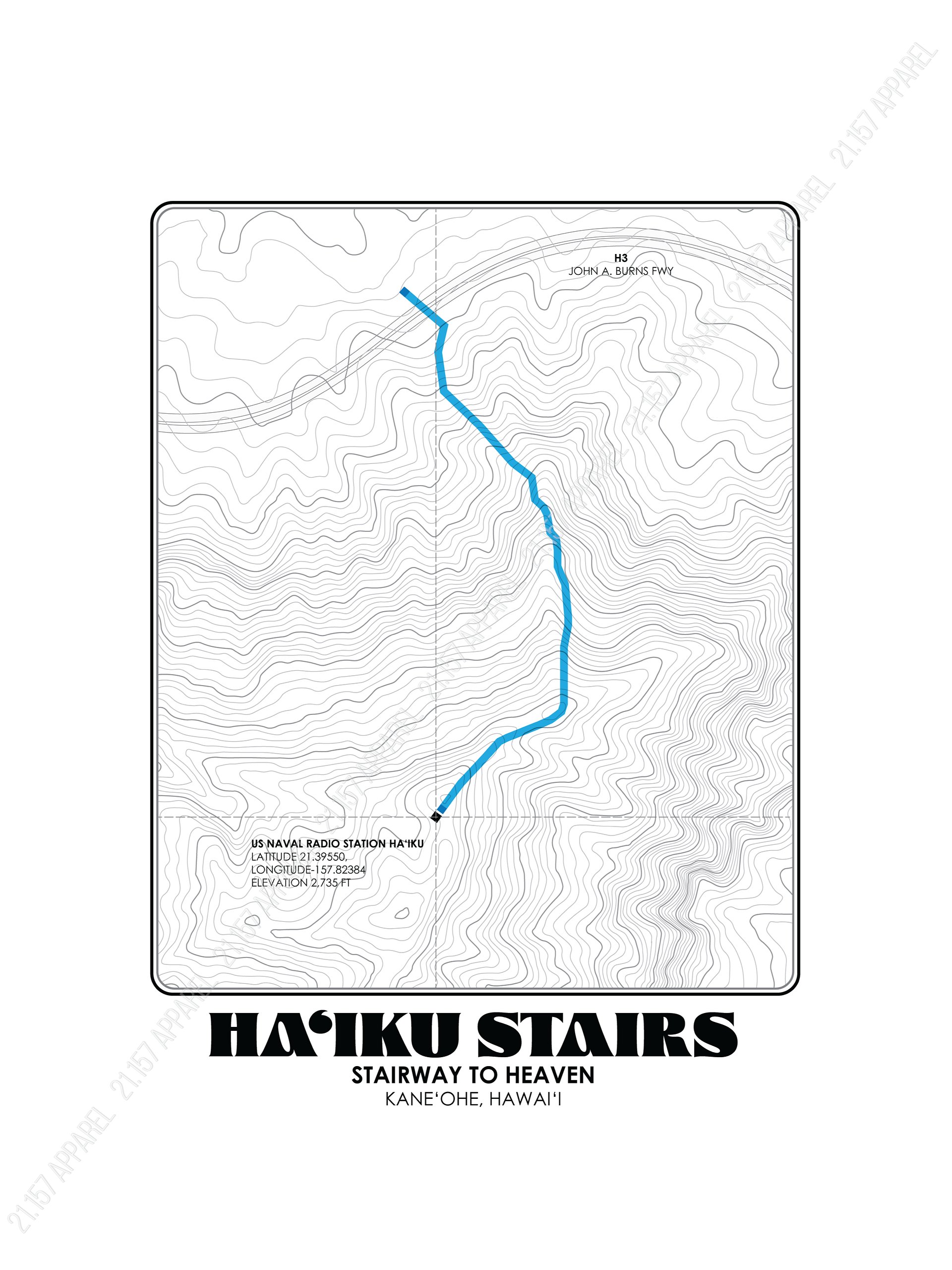 Trail Map - Ha'iku Stairs Shirt product image (5)