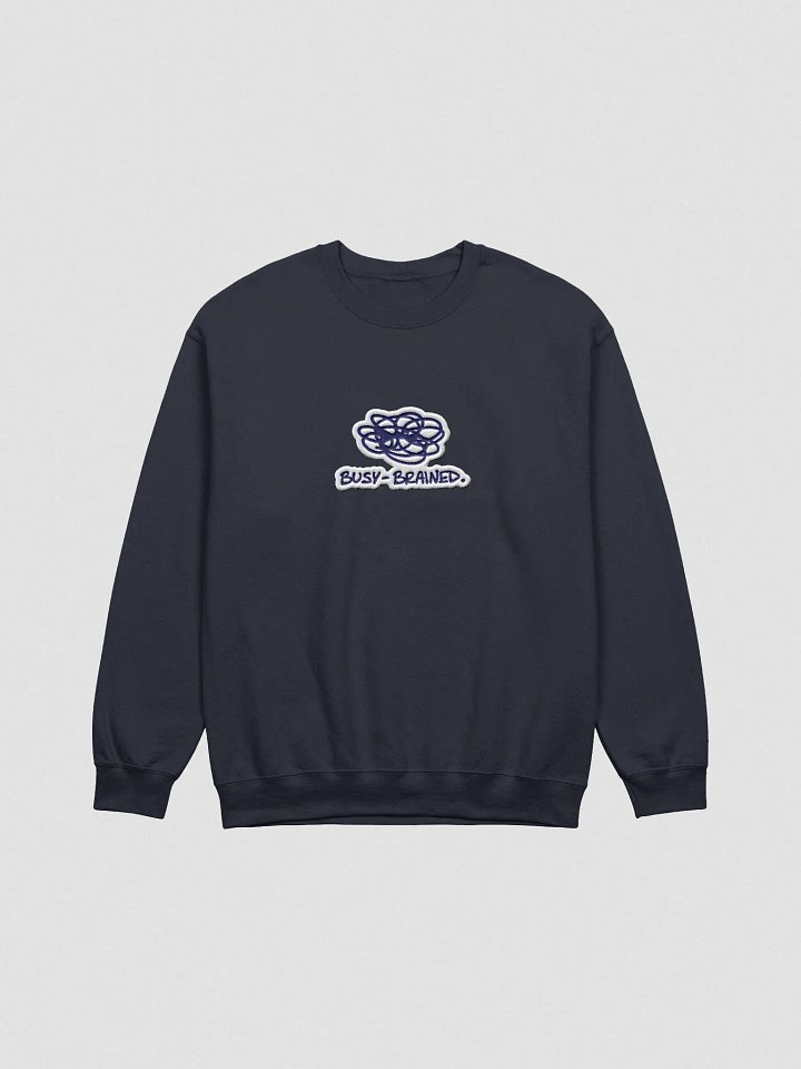 BUSY-BRAINED. (lg. navy bubble design) embroidered crewneck product image (16)