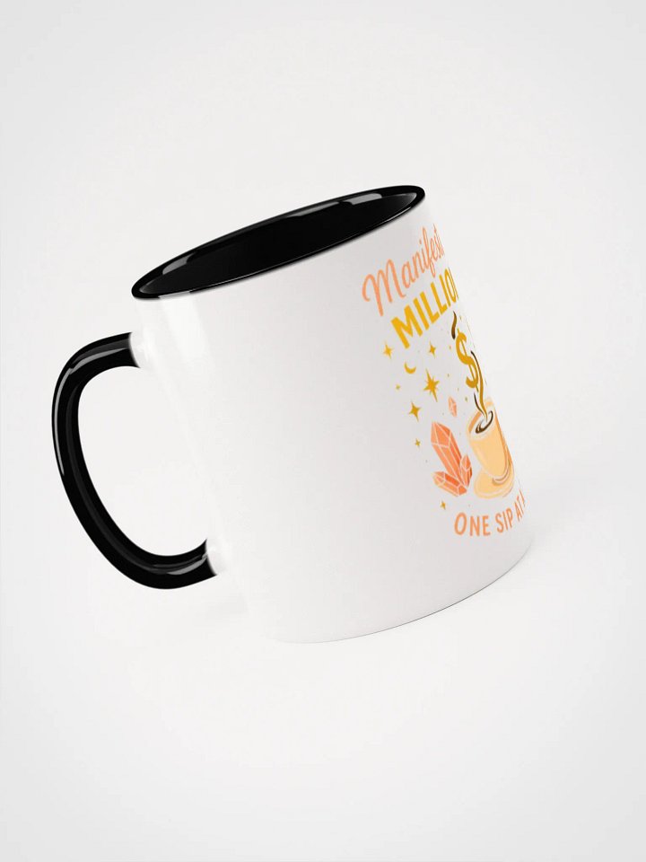 "Manifest & Sip" Ceramic Mug with Color Inside | Manifesting Millions Daily product image (2)