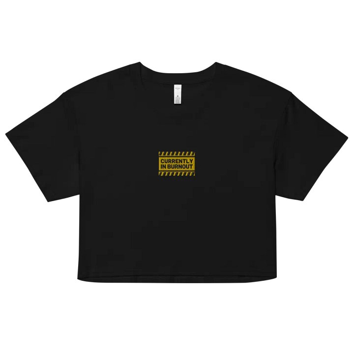 CURRENTLY IN BURNOUT (center) embroidered cotton cropped tee product image (1)