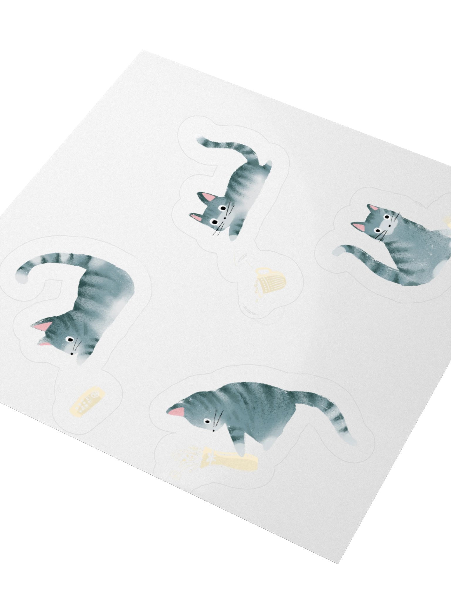 Bad Grey Tabby Cats Knocking Stuff Over Stickers product image (9)