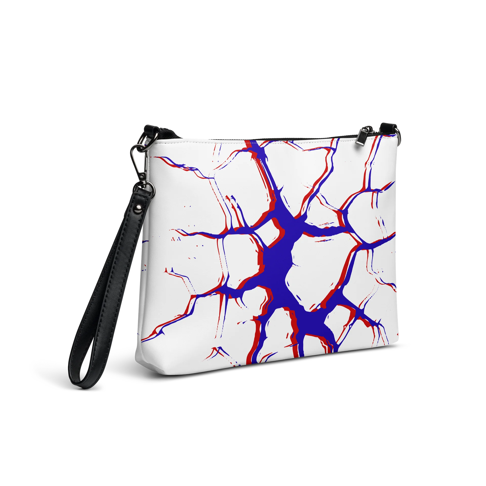 Abstract Glitch Faux Leather Crossbody & Wristlet Pouch product image (5)