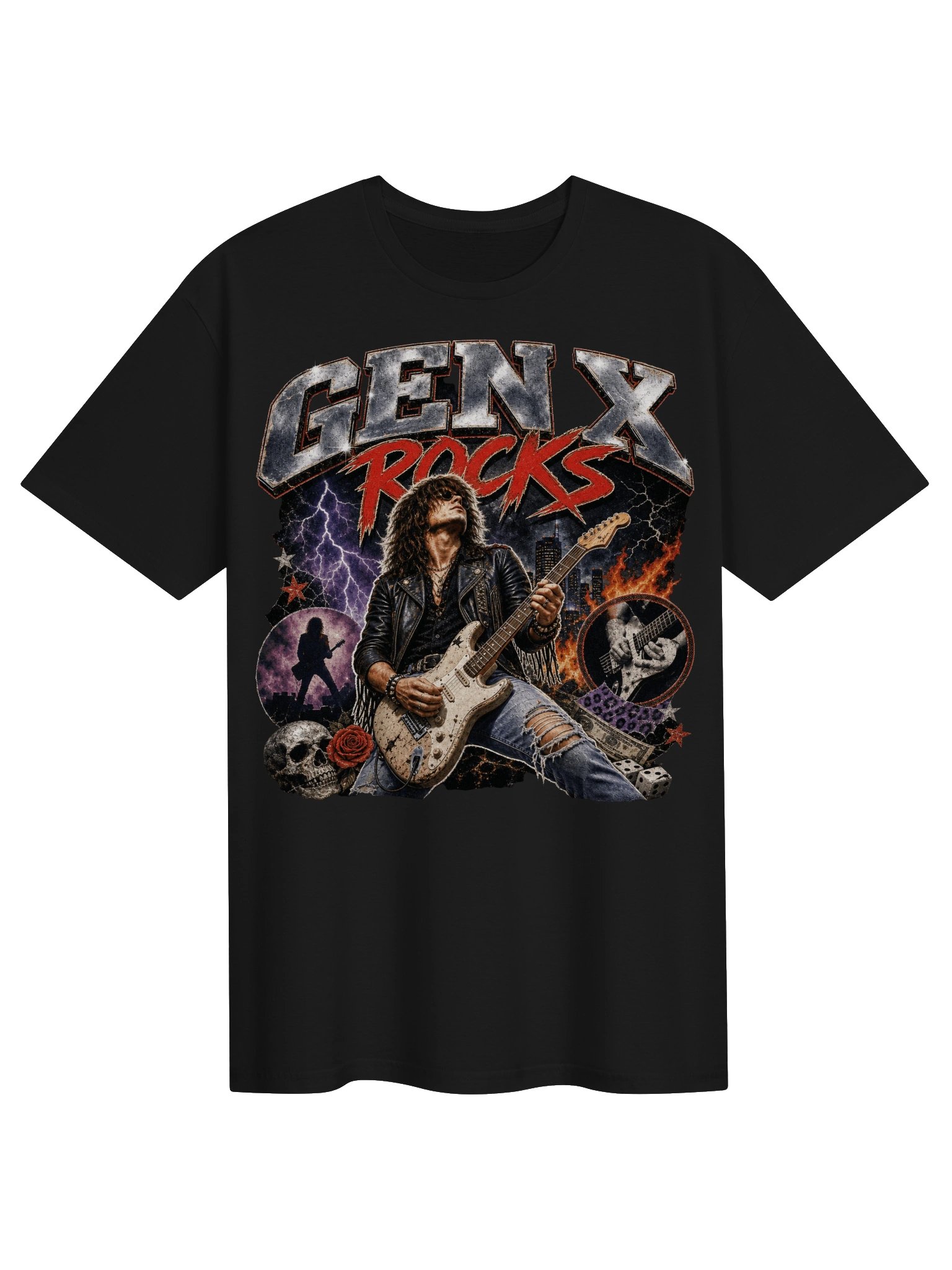 GEN X Rocks Bootleg Heavy Metal Guitar Tee product image (1)