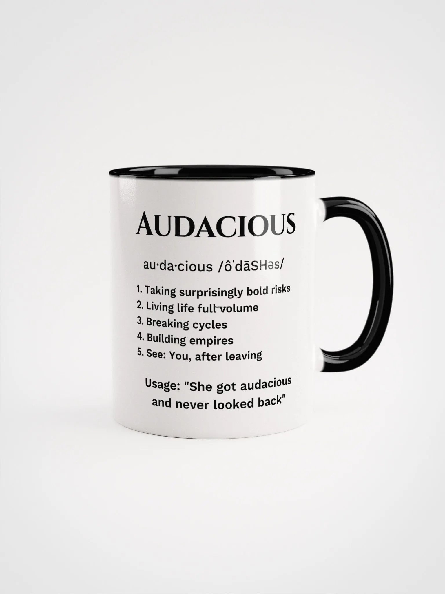 AUDACIOUS defined and described - black on white product image (2)