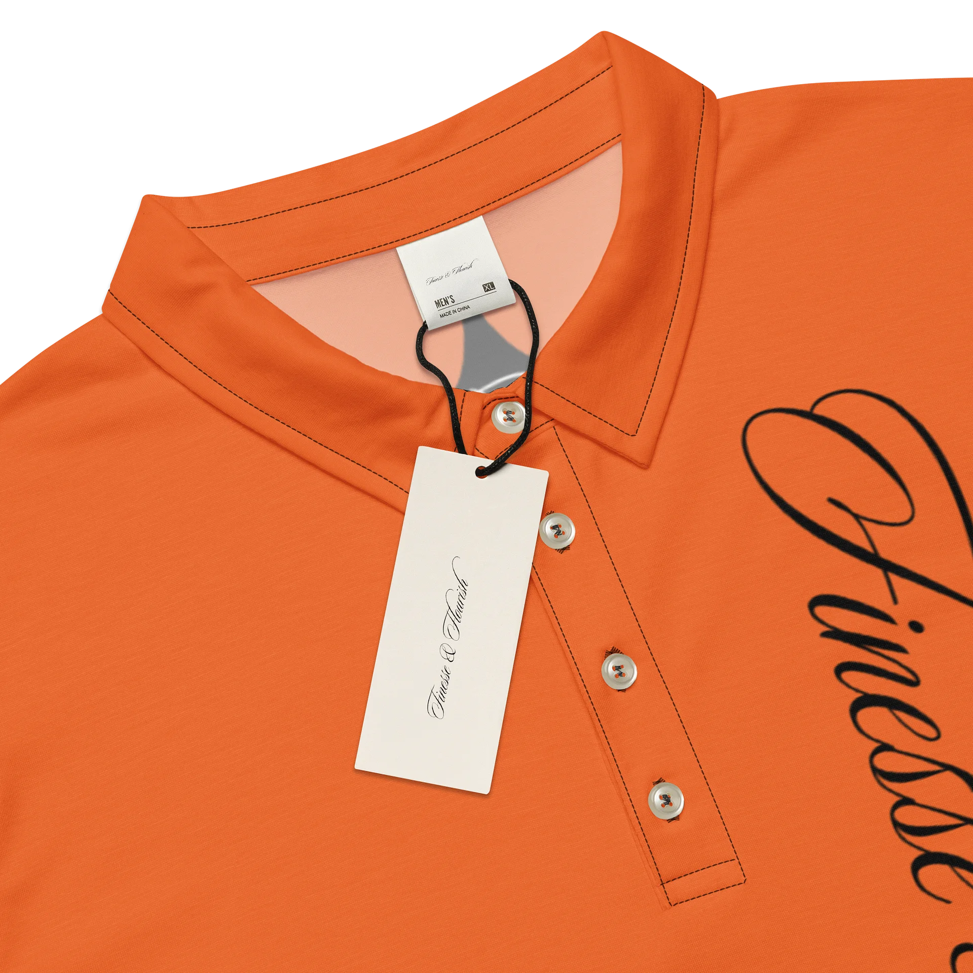 F&F Left Script Slim Fit Polo Shirt (ORG) product image (4)