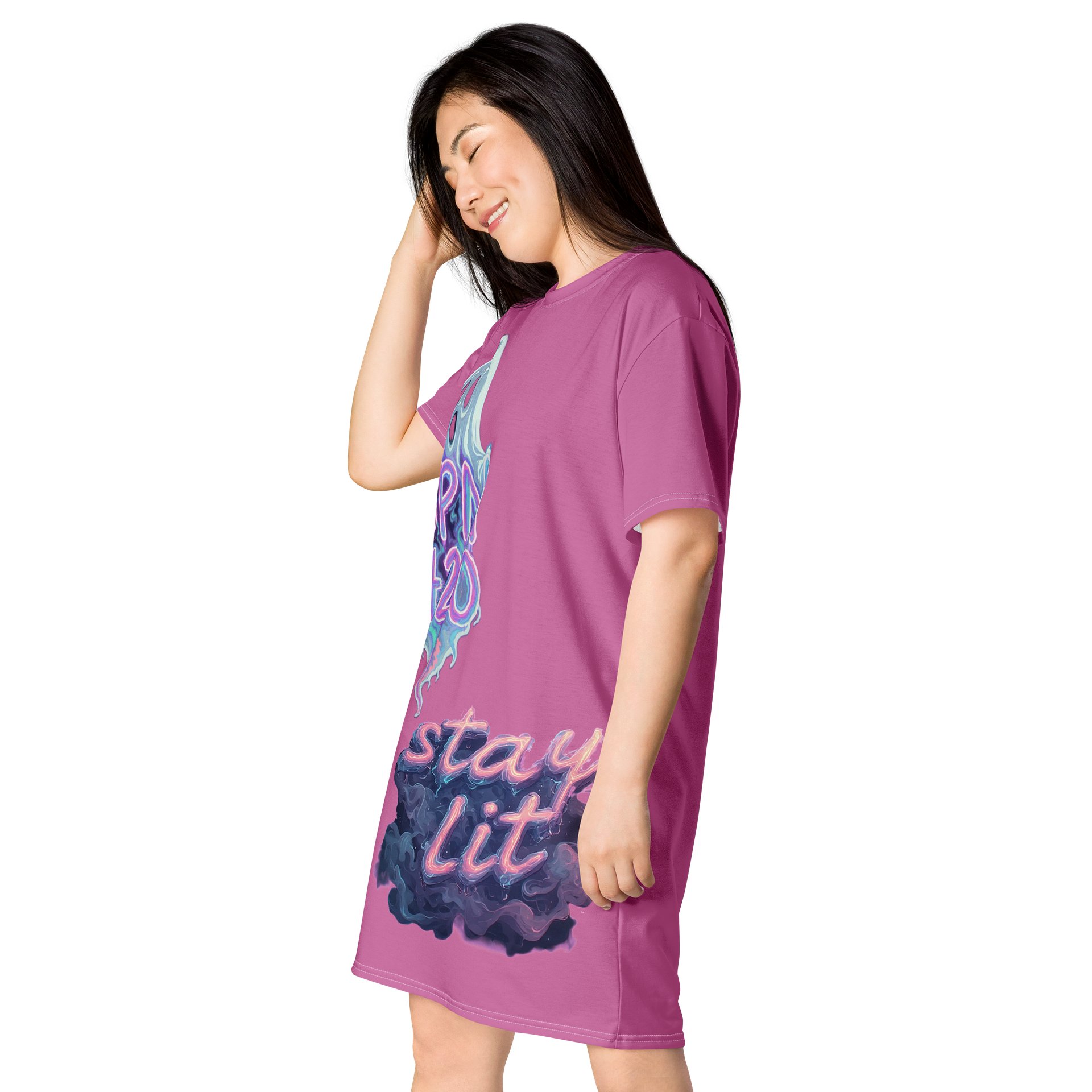 Ghostly Vibes All-Over T-Shirt Dress product image (3)