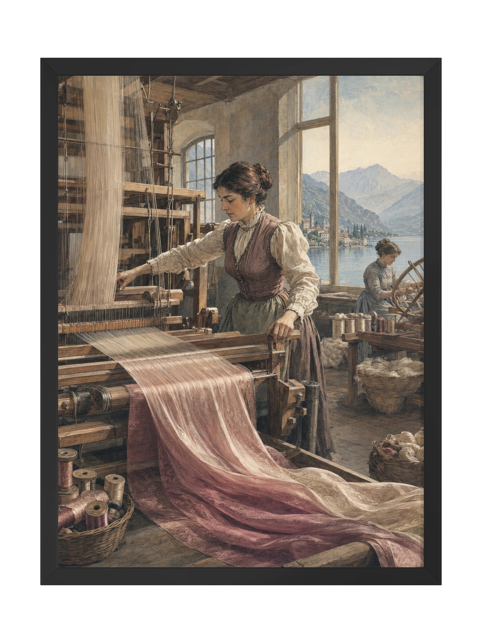 La Seta di Como — Framed Matte Art Print product image (2)
