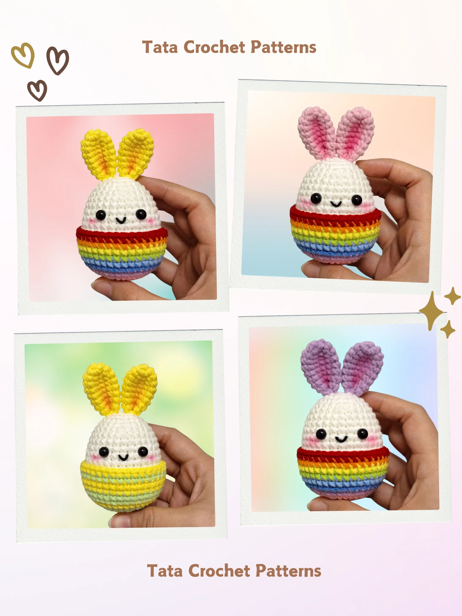 PDF Pattern -♡- (8 in 1) Super Cute Easter Bunny Eggs Amigurumi product image (6)