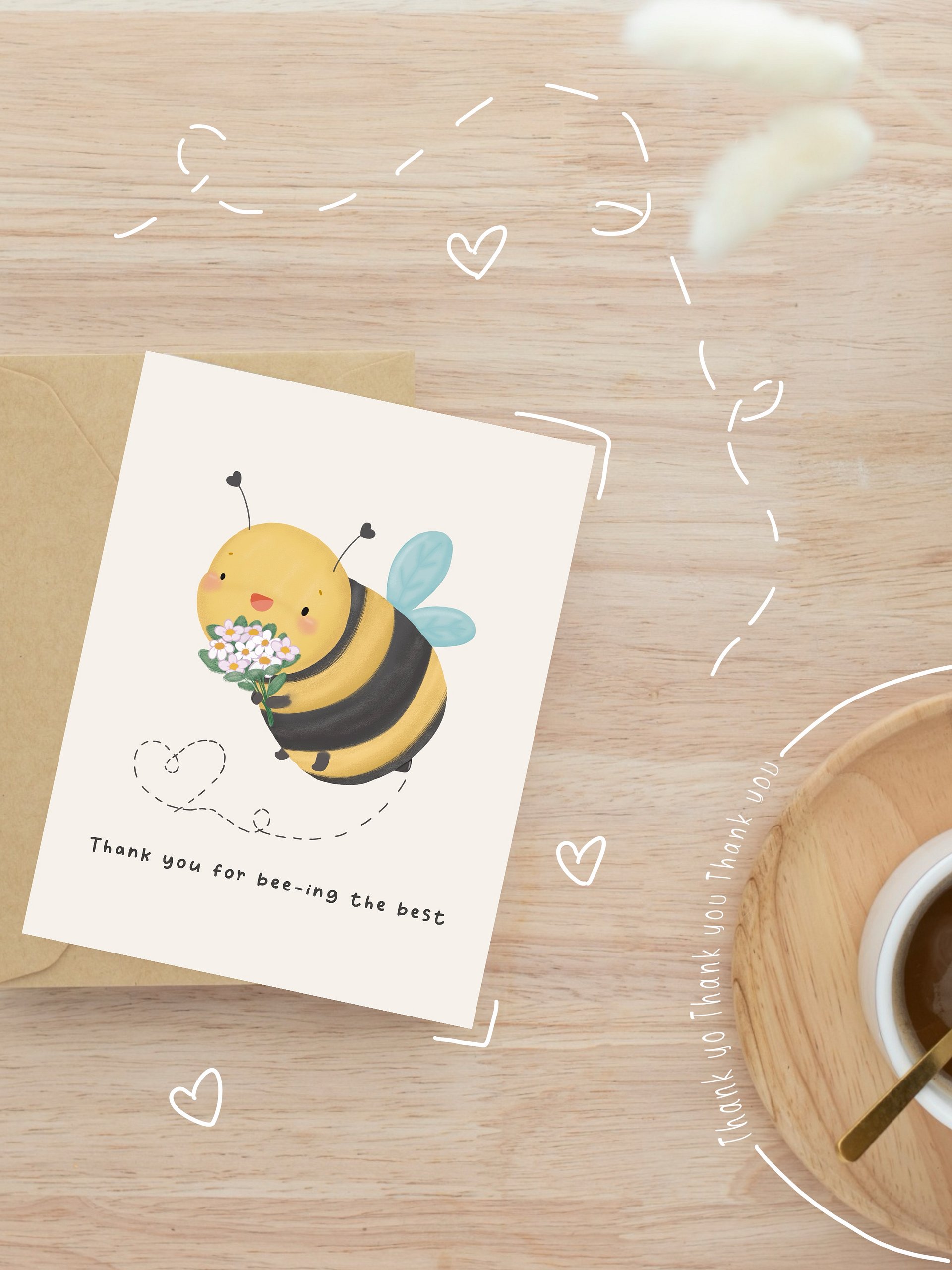Bee Thank you Greeting Card product image (2)
