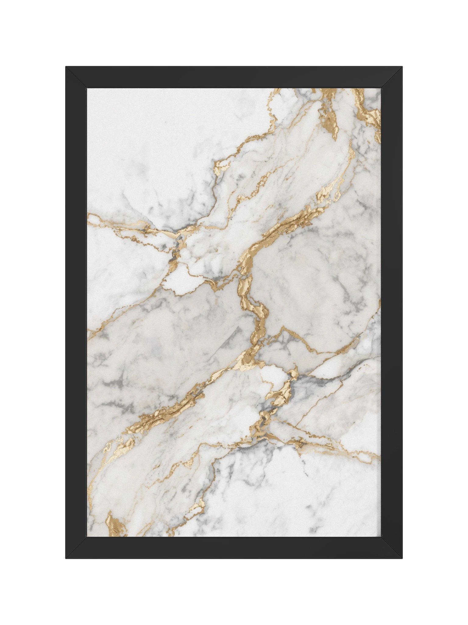 Golden Veins Marble Wall Art | Elegant White & Gold Abstract Decor-30×46 cm product image (2)