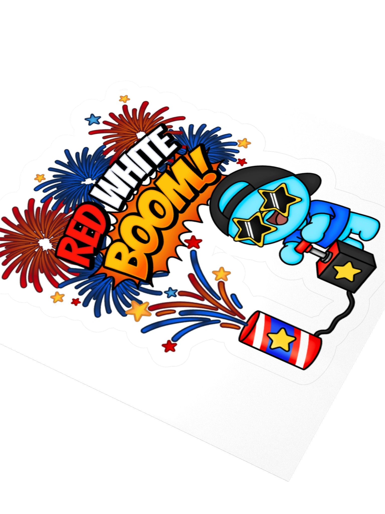 Red White Boom Sticker product image (7)