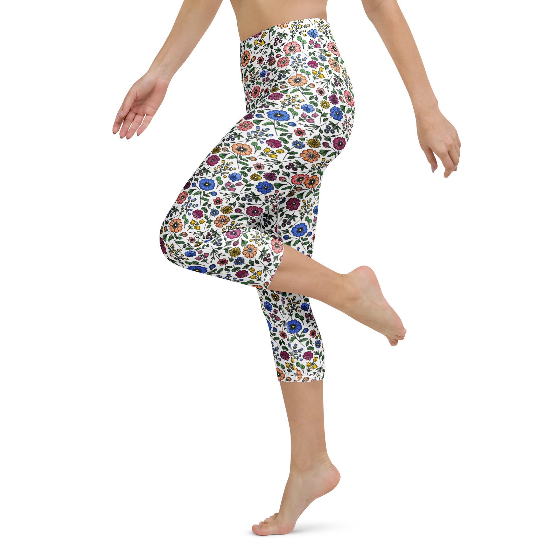 Floral Capri Yoga Pants – High-Waisted, Comfortable & Stylish product image (5)