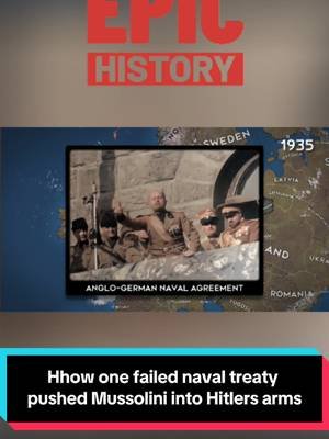 One naval treaty pushed Mussolini straight into Hitler's arms 💀 Europe tried appeasement — it backfired BADLY. Check out the full video at Epic History #ww2 #history #militaryhistory #historytok #ww2history #epichistory #nazigemany