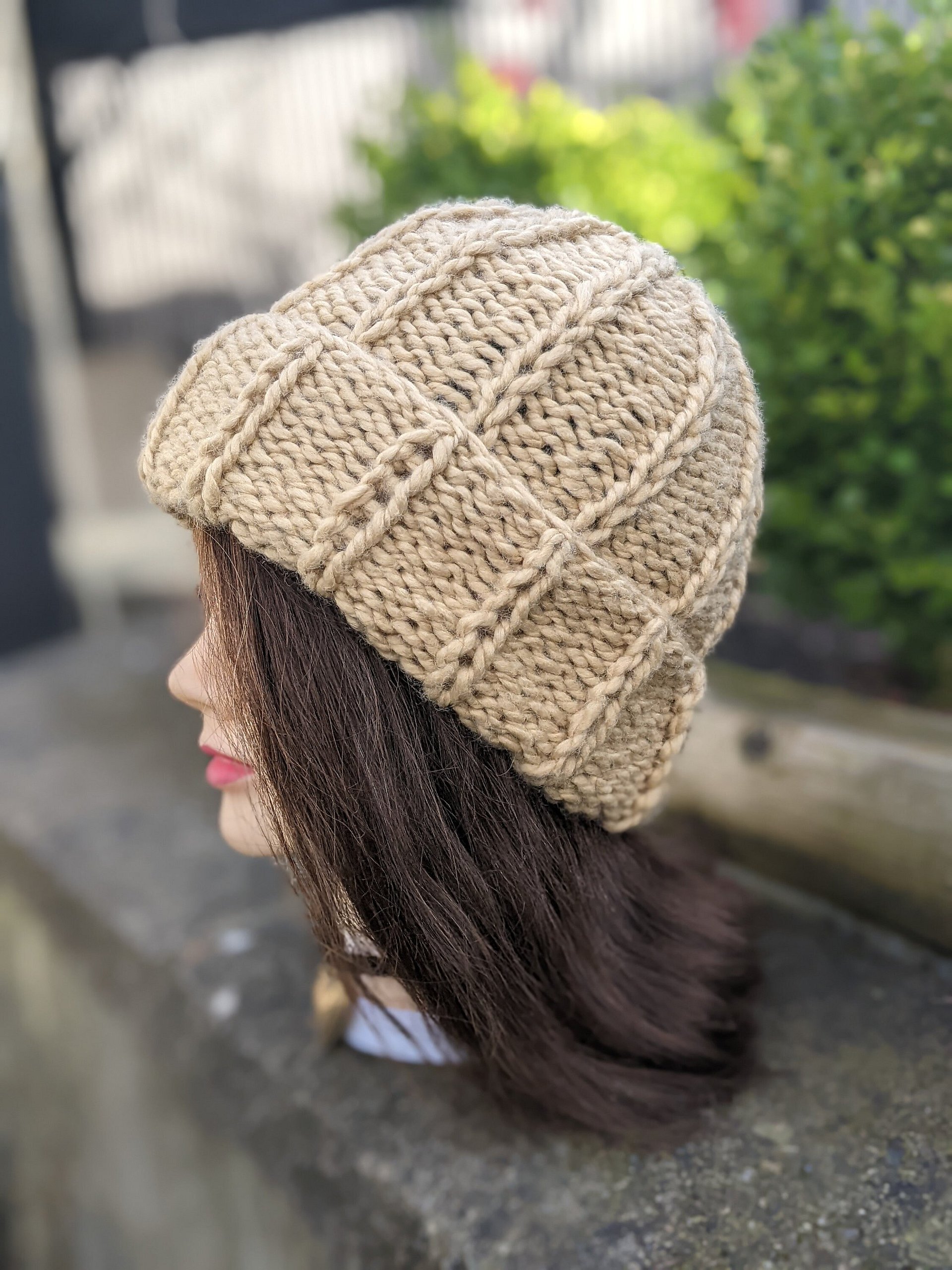 Almond Bulky Hat Knitting Pattern product image (6)