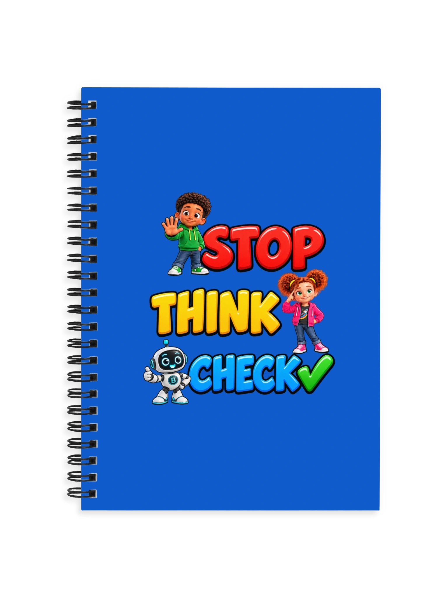 Stop, Think, Check Spiral Notebook | Marcus & Byte product image (1)