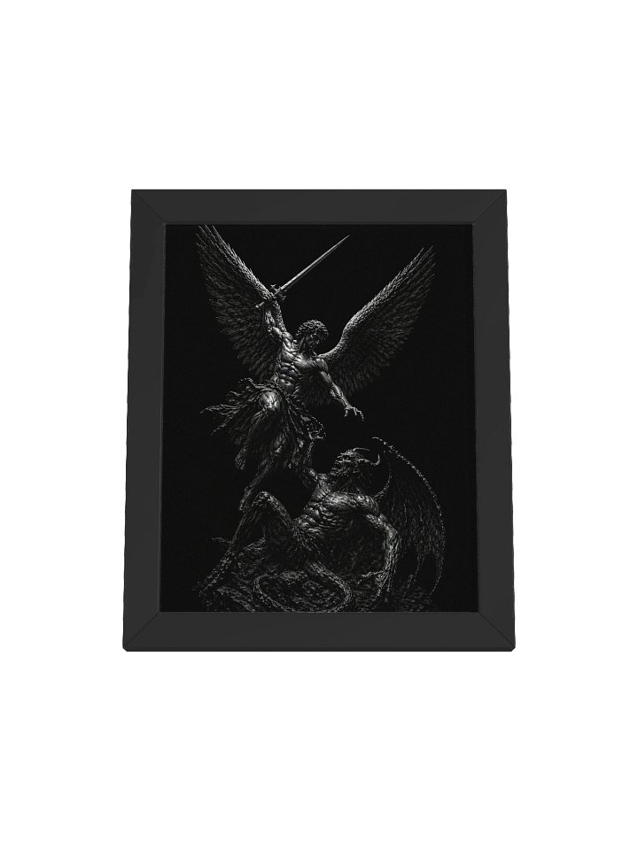 Guardian vs. Demon — Framed Monochrome Matte Poster product image (17)