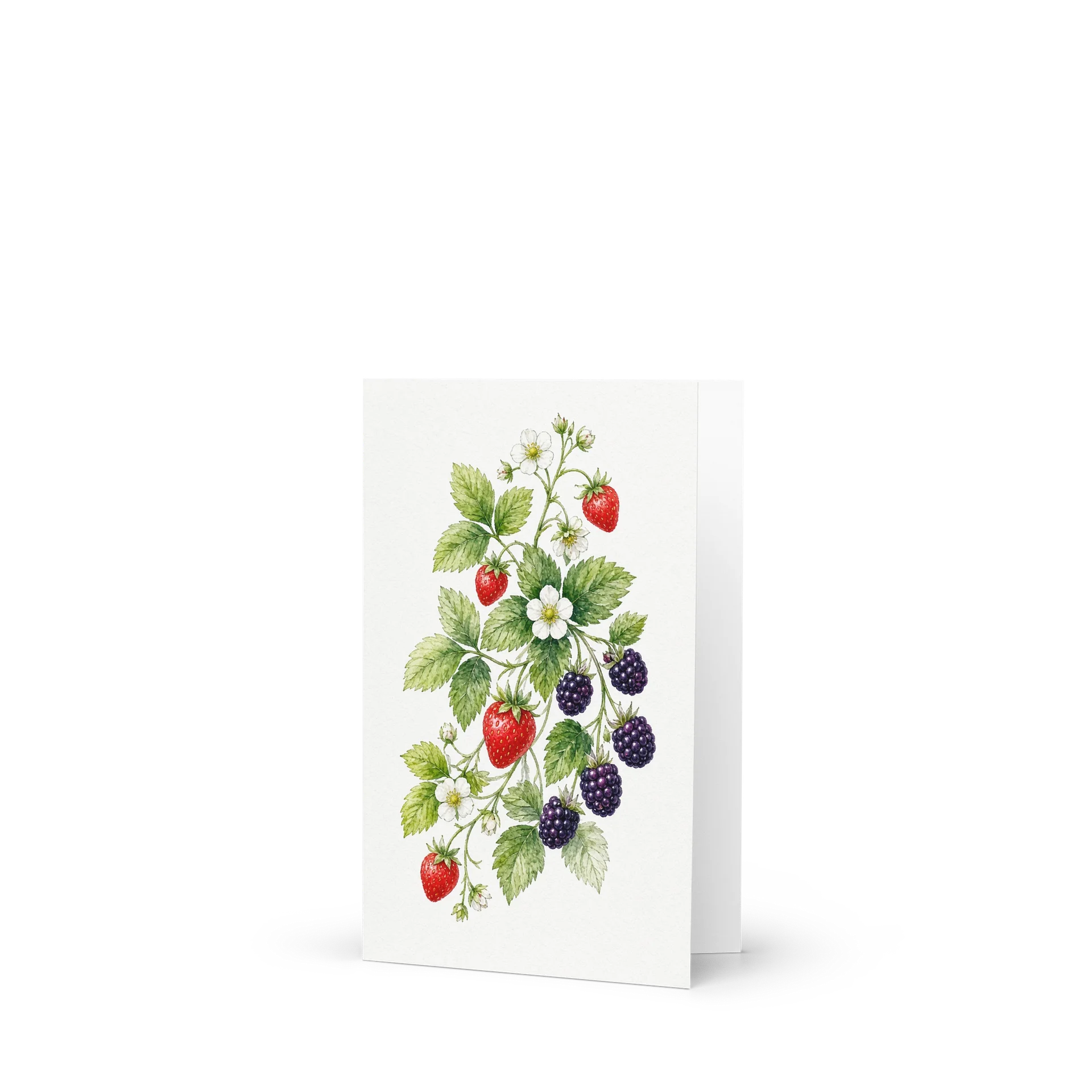 Wild Strawberry & Blackberry Watercolor Greeting Card product image (1)
